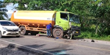 Dua Truk Tabrakan di Jalan Jenderal Sudirman, Sopir Alami Luka-luka